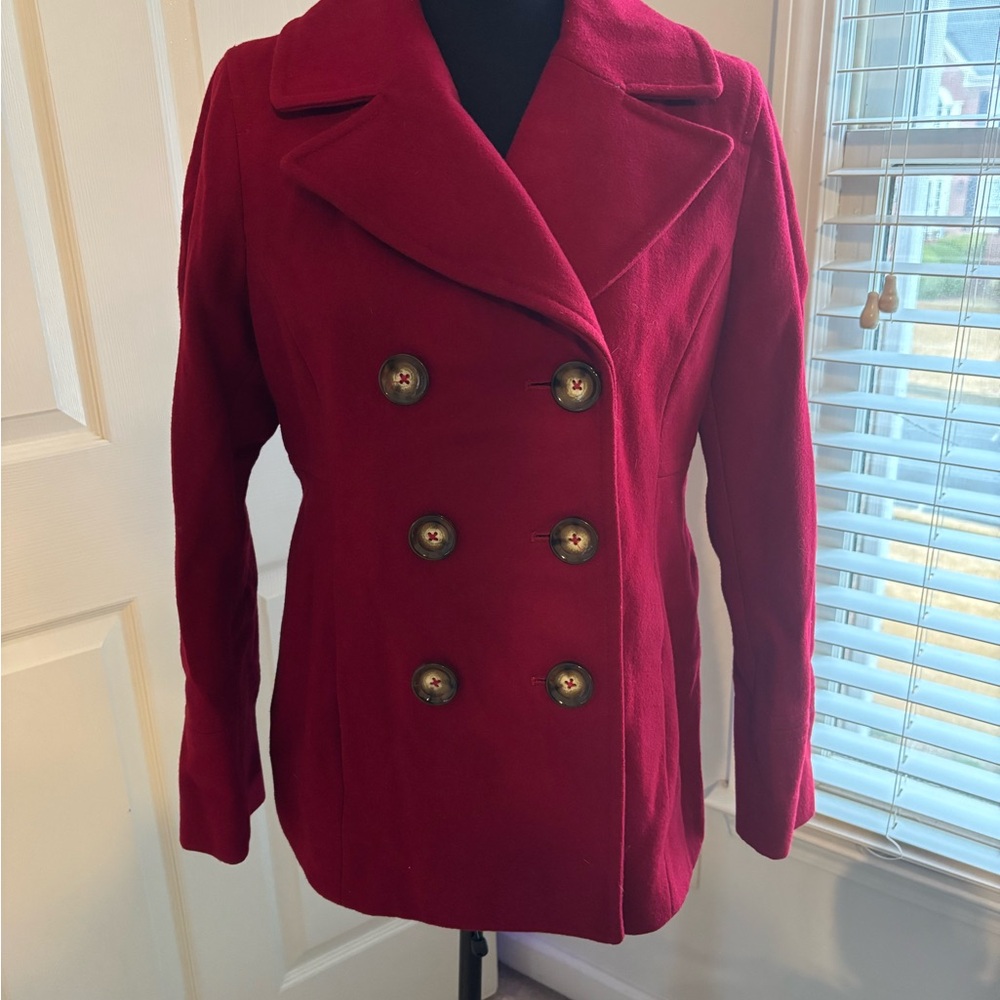 Michael Kors Crimson Double-Breasted Peacoat
